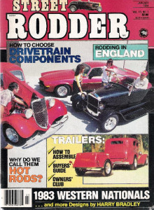 STREET RODDER 1984 JAN - FIERO STYLING, DRIVETRAIN BASICS, REAR ROLLED PAN